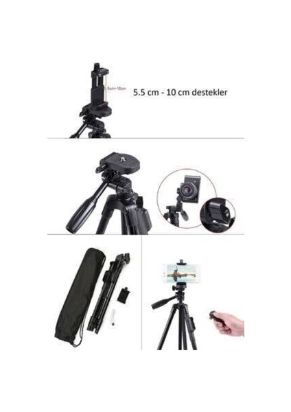 Ring Light 10 Inç LED Işıklı Halka Bluetooth Kumandalı Tripodlu Selfie Işığı