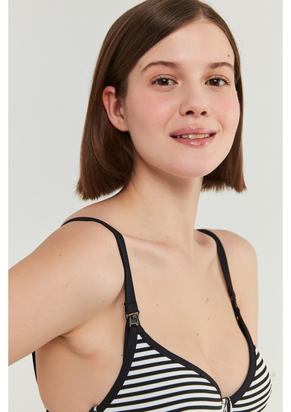 Siyah Beyaz Çizgili Basic Mama Mayo fiyatları