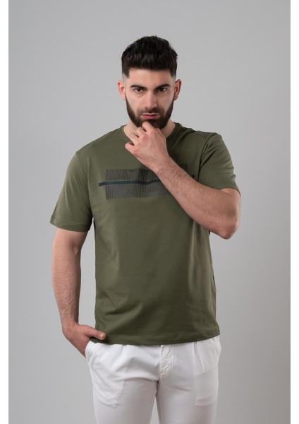 Regular Fit Sıfır Yaka Penye Erkek T-Shirt
