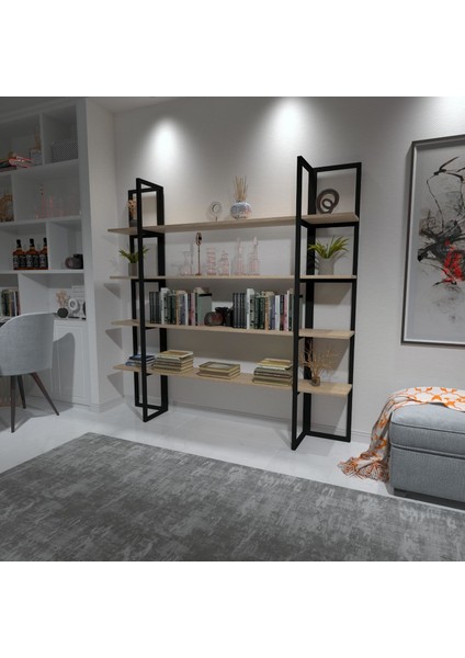 Dekoratif Ahşap ve Metal Kitaplık Çok Amaçlı Raf fiyatları