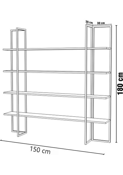 Dekoratif Ahşap ve Metal Kitaplık Çok Amaçlı Raf fırsatları