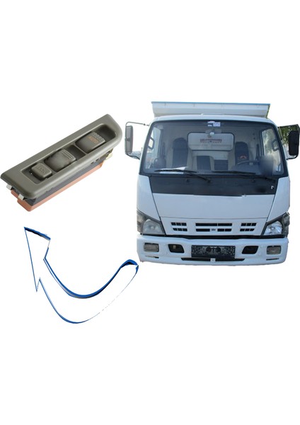 Isuzu Npr Sol Çiftli Cam Düğmesi Bej 24 Volt 2000--2007