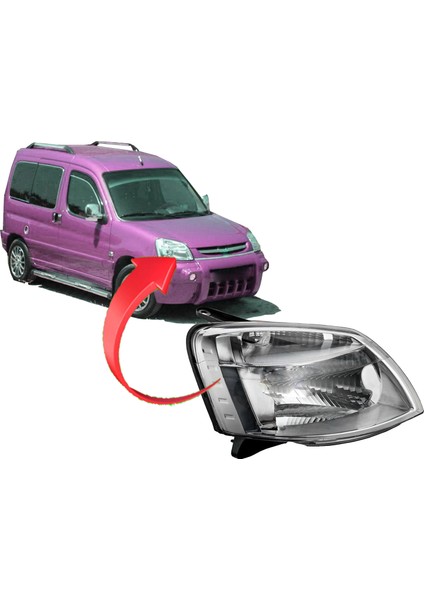 Peugeot Partner - Cıtroen Berlıngo Motorlu Sağ Ön Far 2003--2008 fiyatları