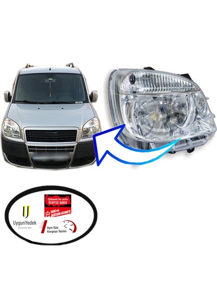 Fıat Doblo Sol Ön Far Manuel Ayarlı 2006--2010 fiyatları