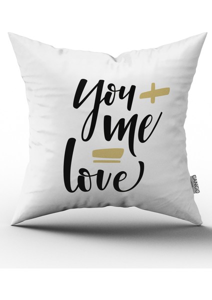 Çift Tarafı Baskılı You Me Love Dijital Baskılı Kırlent Kılıfı-Ct