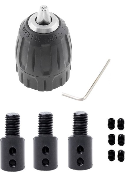 Anahtarsız Supra Plastik Mandren Otomatik Mandrel Okul Proje Hobi 3lü Motor Mili Kaplinli 3/8mm 10MM