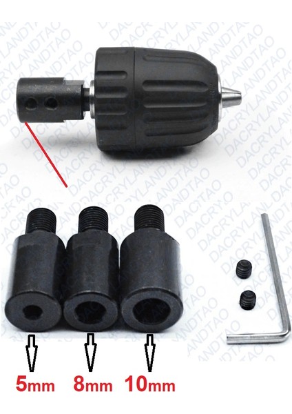 Anahtarsız Supra Plastik Mandren Otomatik Mandrel Okul Proje Hobi 3lü Motor Mili Kaplinli 3/8mm 10MM