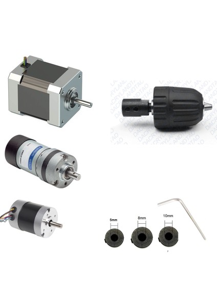 Anahtarsız Supra Plastik Mandren Otomatik Mandrel Okul Proje Hobi 3lü Motor Mili Kaplinli 3/8mm 10MM