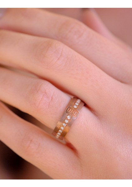 Pembe Altın Çift Alyans 6mm