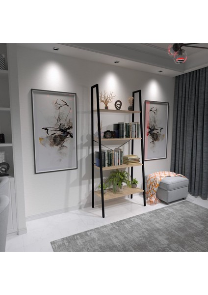 Dekoratif Ahşap ve Metal Kitaplık Çok Amaçlı Raf fiyatları