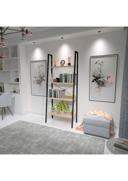 Dekoratif Ahşap ve Metal Kitaplık Çok Amaçlı Raf modelleri