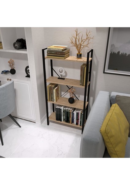 Dekoratif Kitaplık Ahşap Çok Amaçlı Raf Mini Kitaplık Siyah fiyatları