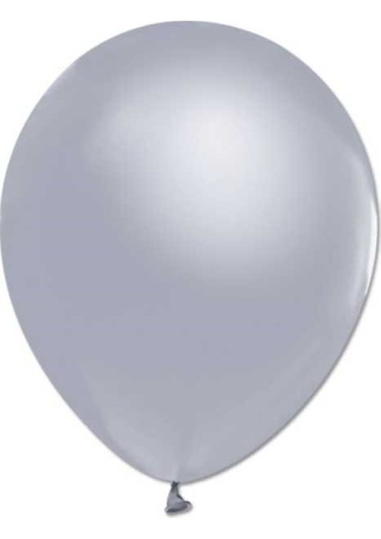 Sedefli Metalik Parlak Balon Gümüş 50 Adet