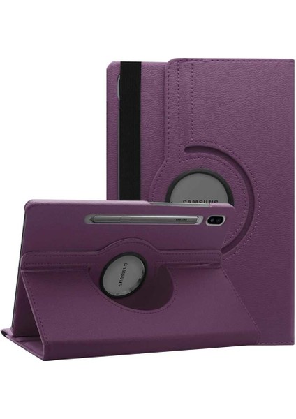 Samsung Galaxy T860 Kılıf (Tab S6) Standlı Pu-Leather Desing Tablet Kılıfı Mor
