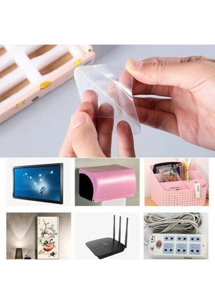 Çift Taraflı Yapışkanlı Şeffaf Akıllı Askı Askılık 40 Set 80 Parça 1 Paket Içerisinde