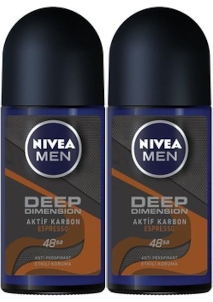 Men Deep Dimension Espresso Roll-On Deodorant 2 x 50 ml