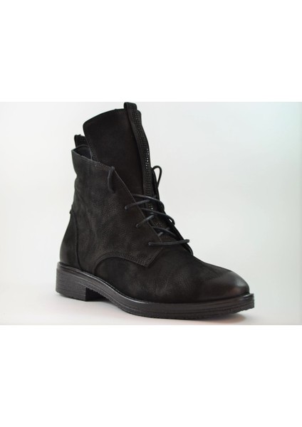 Pazzolini Siyah Nubuk Deri Taşlı Fermuarlı Kadın Postal Bot modelleri