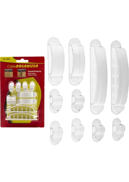 CC-926 10 Parça Yapışkanlı Plastik Kablo Toplayıcı