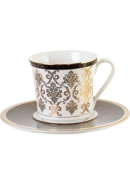 Porselen 6 Kişilik 12 Parça Sunumluk Kahve Fincan Takımı