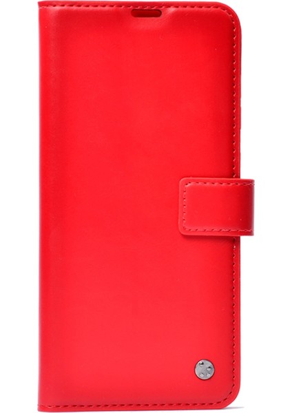 Caseworld Samsung Galaxy J7 Pro Deri Deluxe Kapaklı Cüzdanlı Kılıf - Kırmızı