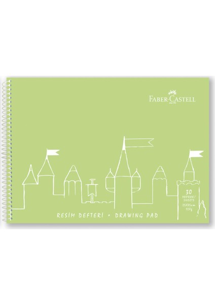 Faber 25X35 Resim Defteri 30 Yaprak Plastik Kapaklı Yeşil