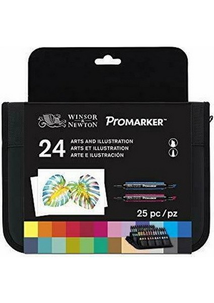 Winsor & Newton Promarker 24 Renk Sanat ve Illüstrasyon Çantalı Set