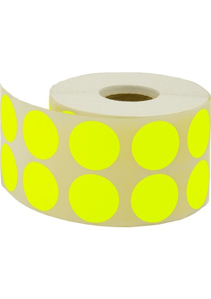 25 mm Fosforlu Sarı Nokta Etiket 2000'LI Rulo