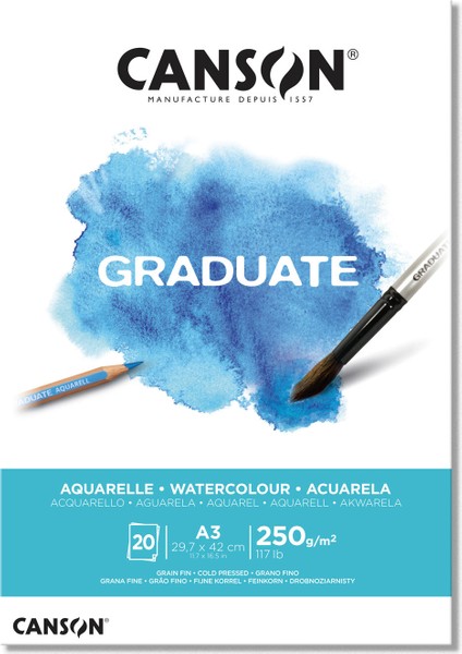 Graduate Aquarelle Sulu Boya Defteri Blok 250 gr A3 20 Sayfa