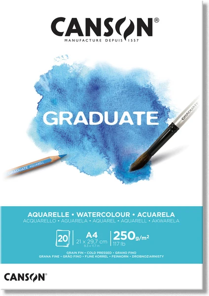 Graduate Aquarelle Sulu Boya Defteri Blok 250 gr A4 20 Sayfa