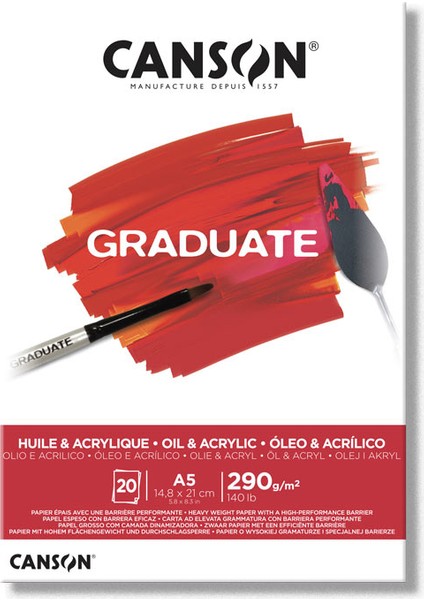 Graduate Yağlı Boya ve Akrilik Boya Defteri Blok 290 gr A5 20 Sayfa