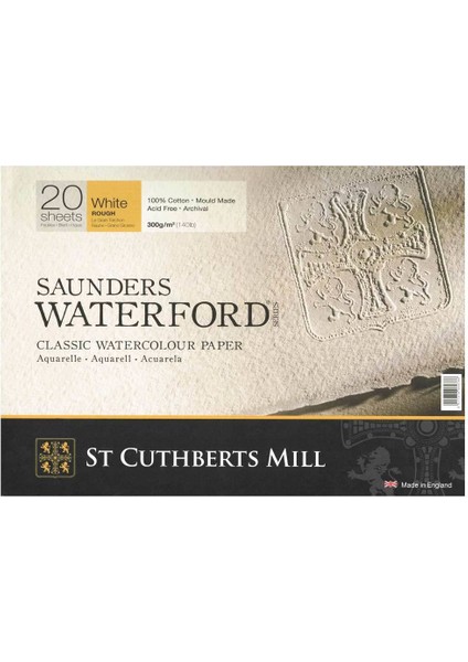 Saunders Waterford Suluboya Defteri Blok Rough - Kalın Doku 300 gr 18 x 26 cm 20 Yaprak
