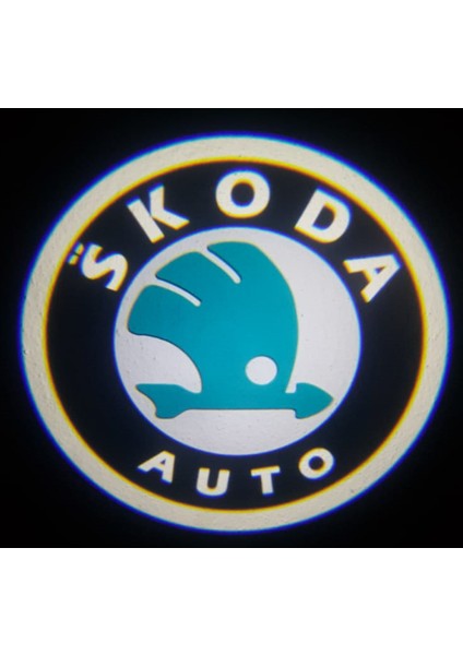 Skoda Pilli Yapıştırmalı Kapı Altı Logo Mesafe ve Karanlık Sensörlü