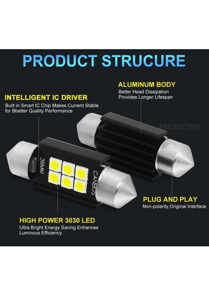 Platinium 31MM Japon Tip Kısa Sofit LED Ampul 6 Ledli Güçlü Işık