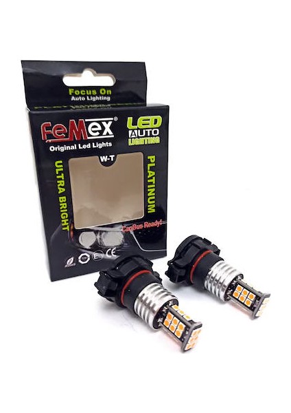 PY24W LED Ampul 24 Ledli Sinyal Ledi Turuncu