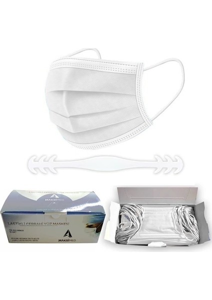 Ultrasonik Burun Telli Cerrahi Maske 50 Adet 2'li + Maske Takma Aparatı