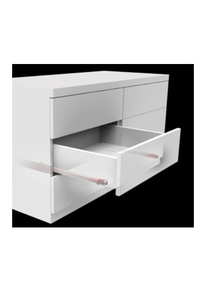 Smart Slide Frenli Çekmece Rayı Kısmi Açılım (Tek Açılım) 45 cm