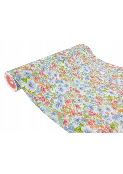 546-2403 Rengarenk Çiçek Desen Yapışkanlı Folyo (45CM x 3mt)