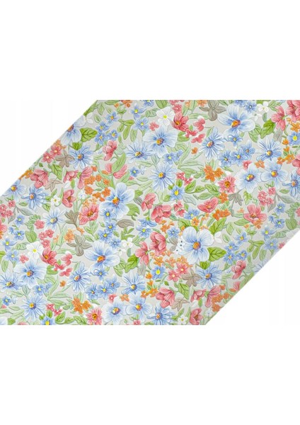 546-2403 Rengarenk Çiçek Desen Yapışkanlı Folyo (45CM x 3mt)