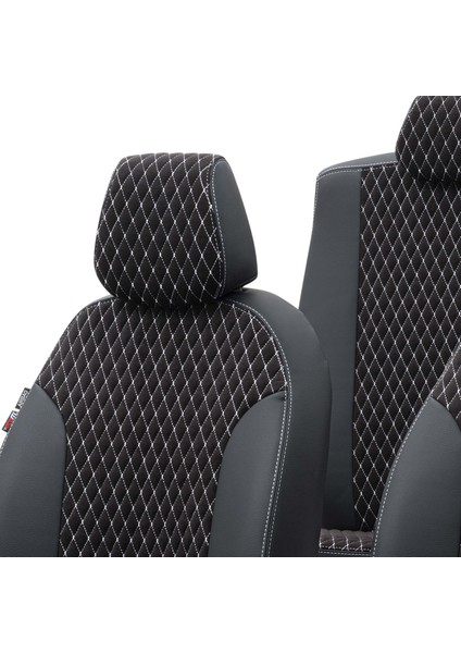 Hyundai Kona 2018 - Sonrası Özel Üretim Koltuk Kılıfı Amsterdam Design Tay Tüyü Siyah - Beyaz fırsatları
