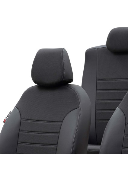 Mitsubishi Spacestar 2019 - Sonrası Özel Üretim Koltuk Kılıfı Paris Design Füme - Siyah
