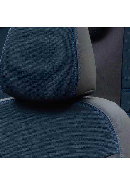 Seat Exeo 2008-2013 Özel Üretim Koltuk Kılıfı Paris Design Mavi - Siyah