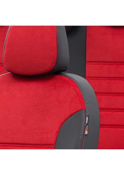 Mitsubishi Spacestar 2019-SONRASI Özel Üretim Koltuk Kılıfı London Design Kırmızı - Siyah