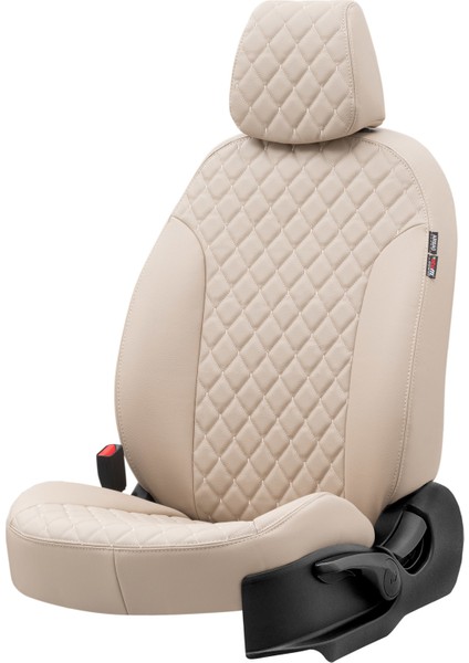 Nissan X-Trail 2007-2014 Özel Üretim Koltuk Kılıfı Madrid Design Deri Bej