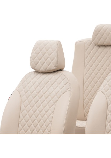 Nissan X-Trail 2007-2014 Özel Üretim Koltuk Kılıfı Madrid Design Deri Bej