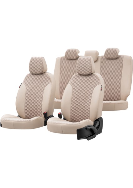 Seat Exeo 2008-2013 Özel Üretim Koltuk Kılıfı Tokyo Design Tay Tüyü Bej