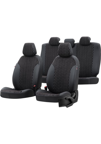 Seat Exeo 2008-2013 Özel Üretim Koltuk Kılıfı Amsterdam Design Tay Tüyü Siyah - Beyaz