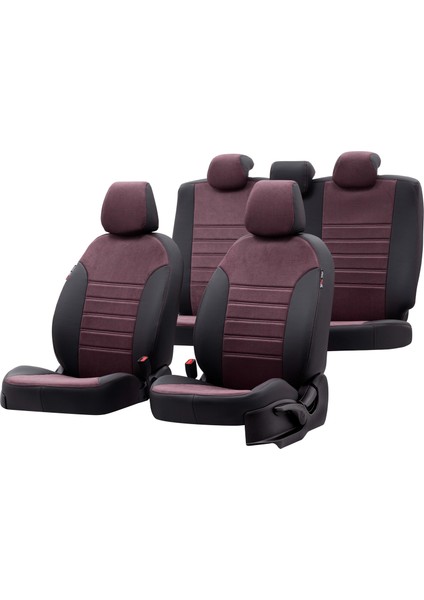 Seat Exeo 2008-2013 Özel Üretim Koltuk Kılıfı Milano Design Bordo - Siyah