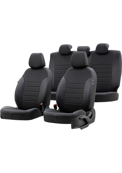Volkswagen Transporter T-5 2004-2015 5+1 (6 Kişi) Özel Üretim Koltuk Kılıfı Paris Design Füme - Siyah