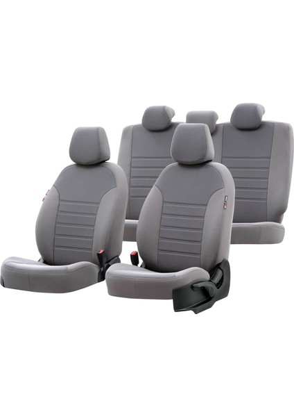 Volvo XC90 6+1 (7 Kişi) 2002-2014 Özel Üretim Koltuk Kılıfı Original Design Füme - Füme