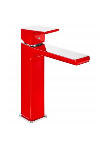 Eca Tıera Orta Tip Lavabo Bataryası Krom-Kırmızı 103388003